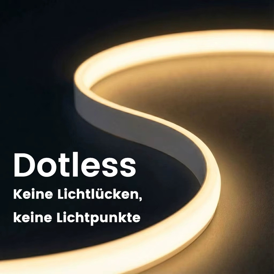 SETONR COB LED-Lichtleiste in Weiß, flexibles LED-Band mit 288 LEDs/m, AC 220V-230V, selbstklebend mit EU-Stecker und Schalter - Bild 3