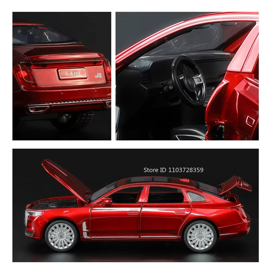 MAKEDA HongQi H9 M4 Spielzeugautomodell, 1:32, Legierung, mit Licht und Sound - Bild 2