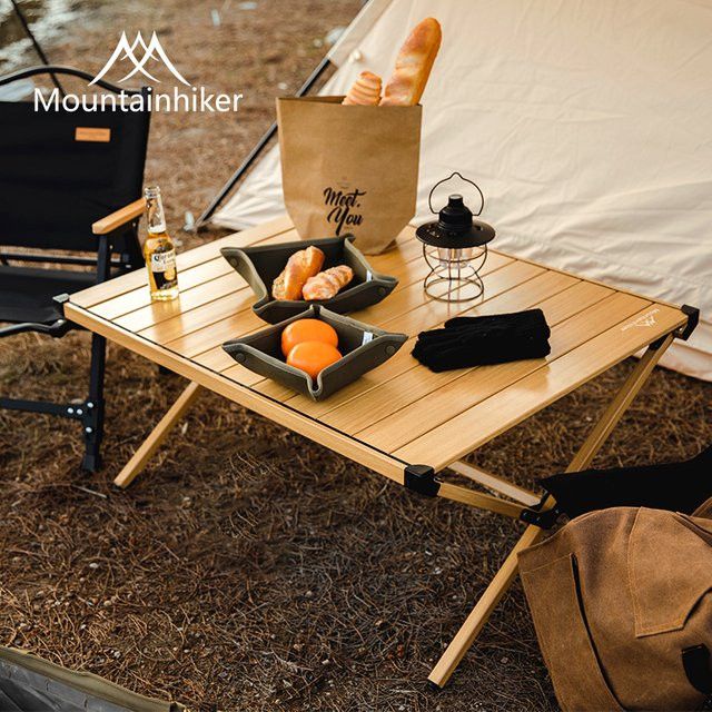 MOUNTAINHIKER Klapptisch aus Holz in Braun für Camping, Picknick und Outdoor-Einsätze - Bild 1