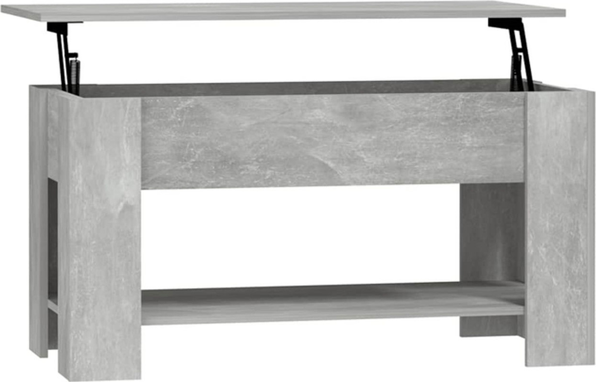 Modern Couchtisch aus Holzwerkstoff in Betongrau von vidaxl, B/T/H: 101 x 49 x 52 cm - Bild 1