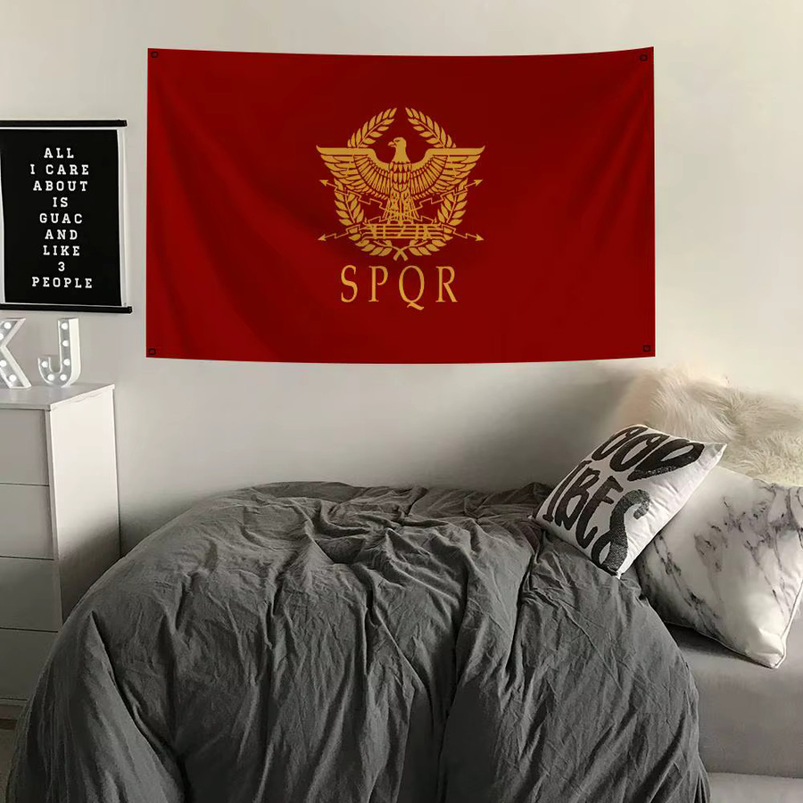 R-Roman E-Empire Flagge als dekoratives Banner in Rot, Rechteckig, B/H: 70 x 50 cm - Bild 3