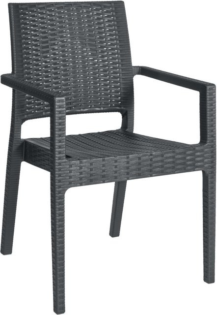 Siesta Stuhl Melrose mit Armlehne, 2er Pack, anthrazit, B/T/H: 57 x 59 x 88 cm - Bild 1