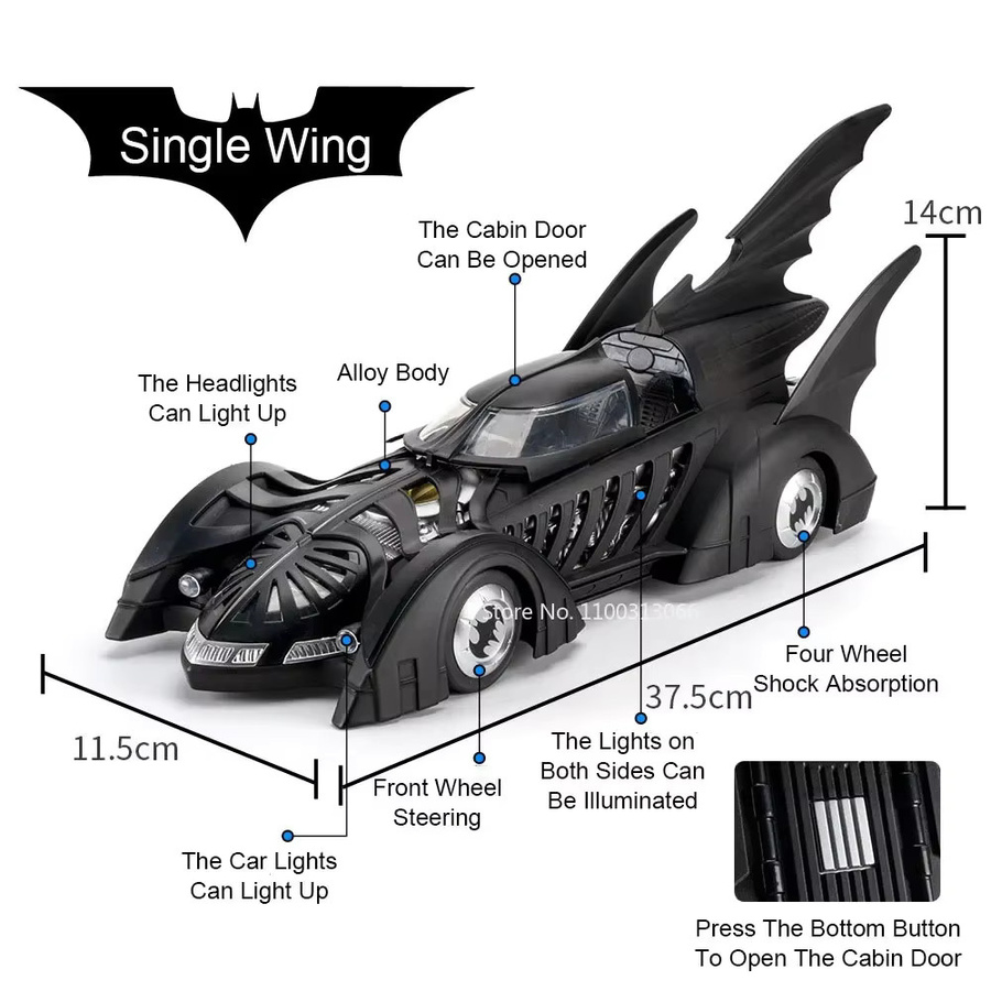 MAKEDA Batmobil 1995, Spielzeugmodell, 1:18, mit Musik, Metall - Bild 2