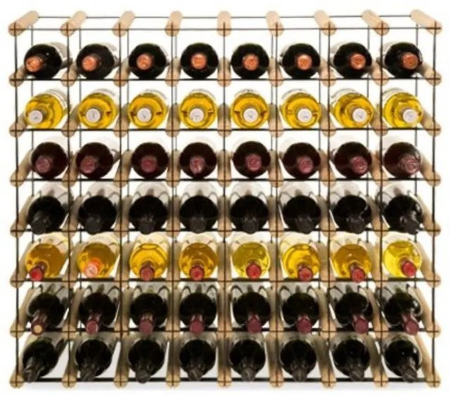 PROREGAL Modulares Weinregal Vinotega Mod aus massivem Kiefernholz in Natur, H x B x T: 72,5 x 82,5 x 24,5 cm - Bild 1