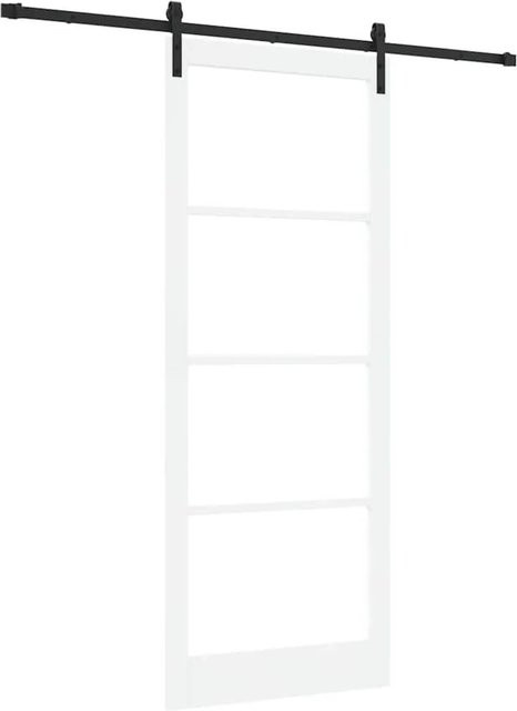vidaXL Schiebetür ORKDAL in Weiß aus Kiefer Massivholz und Glas, Höhe: 232 cm, Breite: 93 cm - Bild 1
