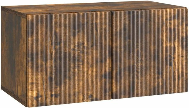 vidaXL Wandmontierter TV-Schrank in Geräuchert Eiche, Modernes Design, B/T/H: 59,5 x 31 x 30 cm - Bild 1