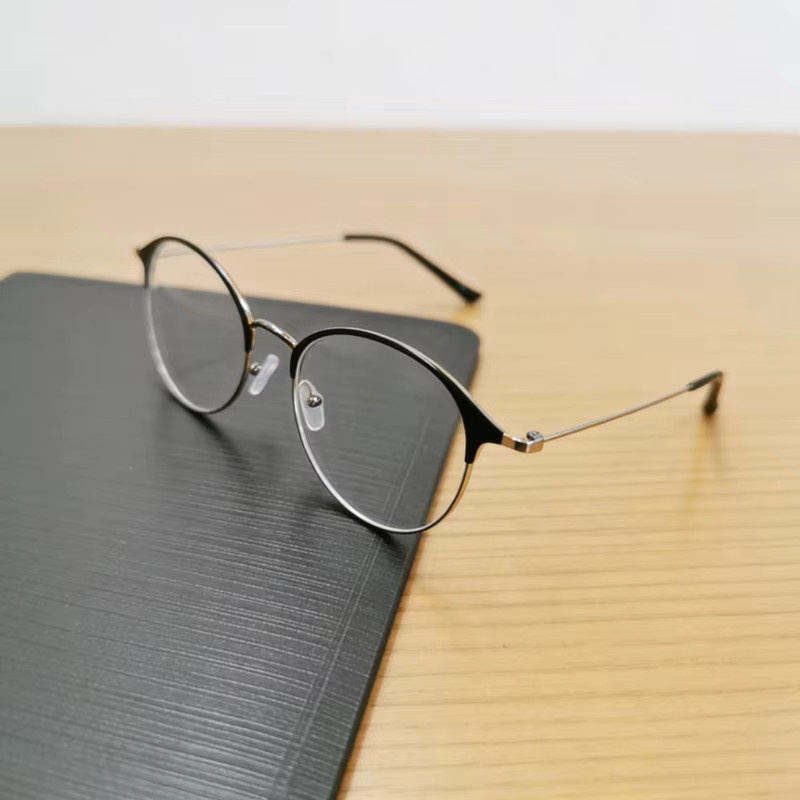 DIXSG Lesebrille, Rund, Vollrand, Metall, Schwarz, Unisex, Blaulichtfilter - Bild 2