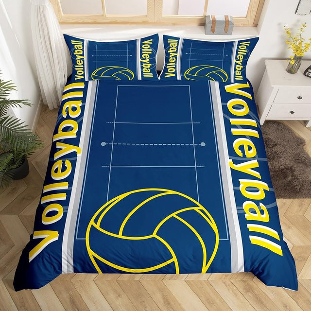 Bettwäsche Set Volleyball Aquarell Design von Your Warm Home in Blau, B/H: 140 x 210 cm - Bild 1