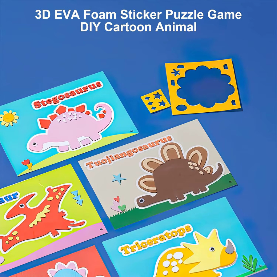 SONGYI Dinosaurier 3D EVA-Schaumstoff-Aufkleber-Puzzle-Spiel, Lernspielzeug, Set - Bild 3