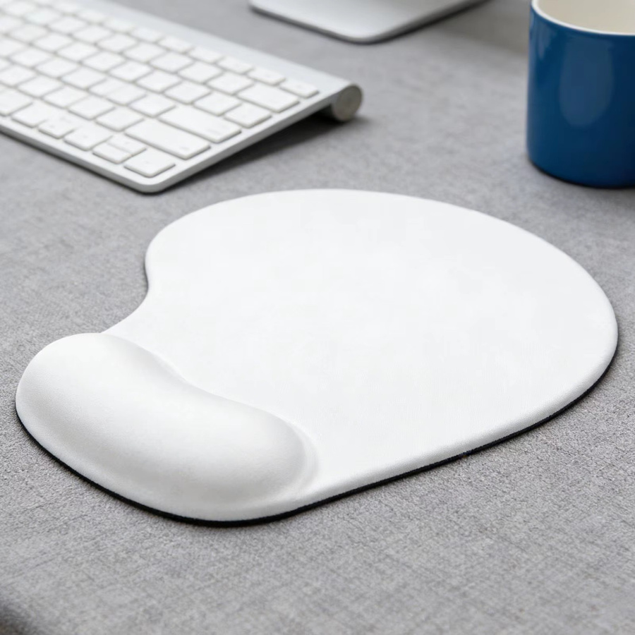 Ergonomisches Mauspad mit Handgelenkauflage aus Gel-Memory-Foam in Weiß - Bild 2