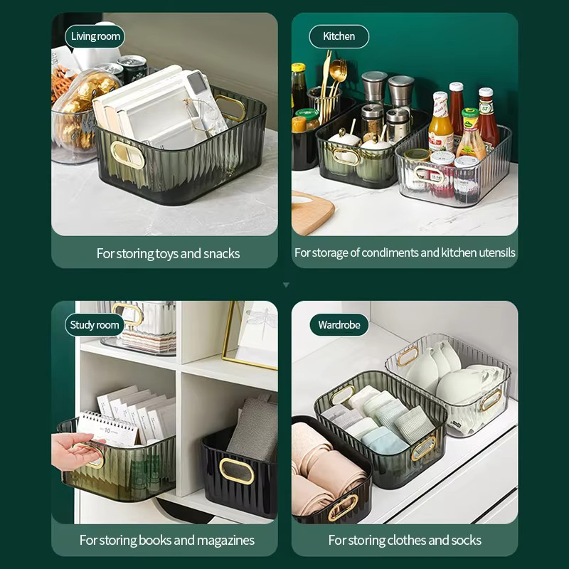 Rechteckiger Acryl-Organizer in Transparent und Weiß zur Aufbewahrung von Kosmetik, Make-up oder Snacks - Bild 4