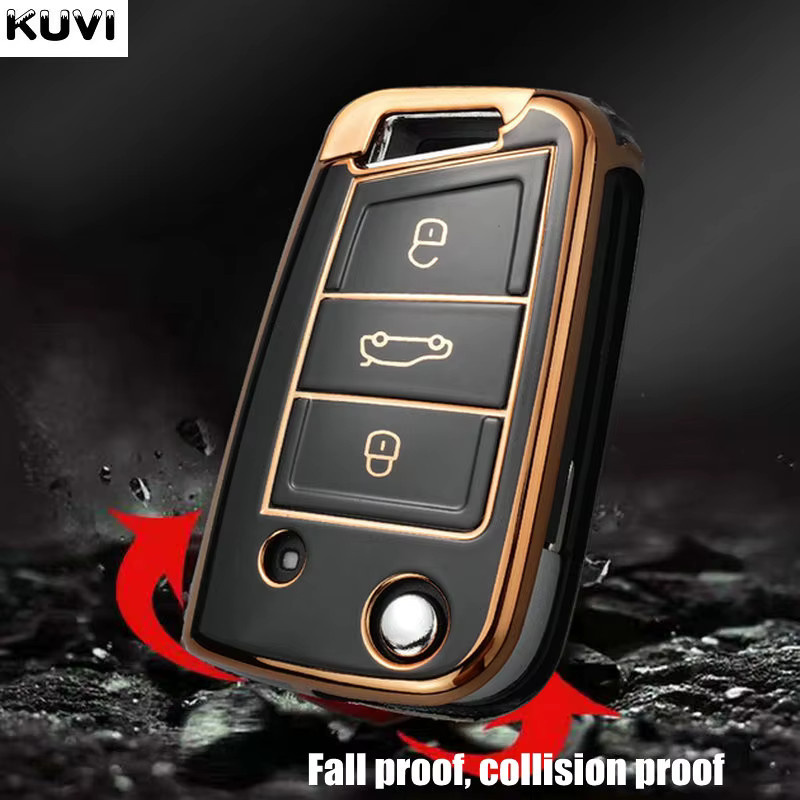 Kuvi TPU Schlüsselhülle für VW Golf 7 MK7, Tiguan MK2, SEAT Ateca, Leon FR2, Ibiza und Skoda Octavia A7 - Bild 4