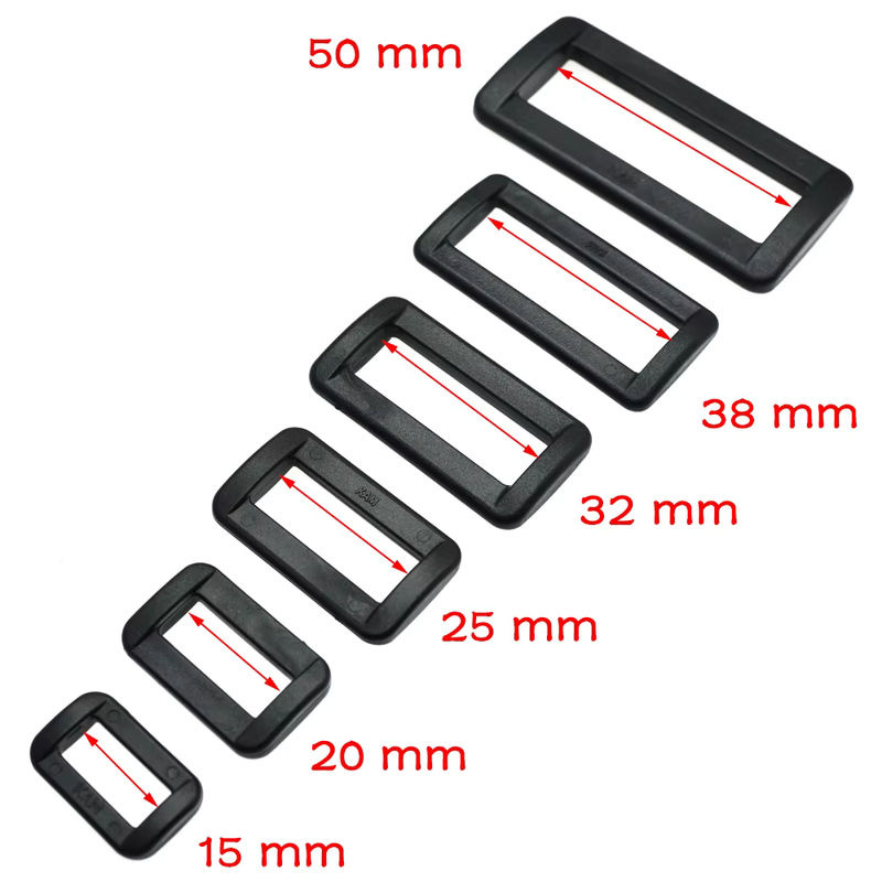 10 Stück Looploc seitliche Entriegelungsschnallen von MEIGEMEI aus Kunststoff in Schwarz, Rechteck-Ringe für Rucksackgurte und Taschen, Breite: 15 mm bis 50 mm - Bild 3