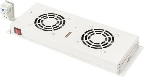 Digitus Racklüfter-Kit mit Thermostat für 19 Zoll Netzwerkschränke, 2 x Lüfter, 1 HE, Schwarz - Bild 1