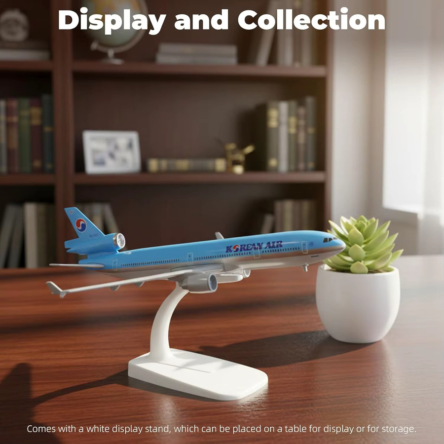 ZOCO MD-11 Spielzeugflugzeug-Modellbausatz, 1:300, Metall, 20 cm - Bild 3