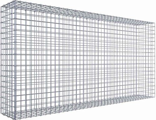 Gabiona Gabione aus Stahl mit C-Ring in Silbergrau, B/T/H: 100 x 30 x 200 cm, Maschenweite 5 x 5 cm - Bild 1