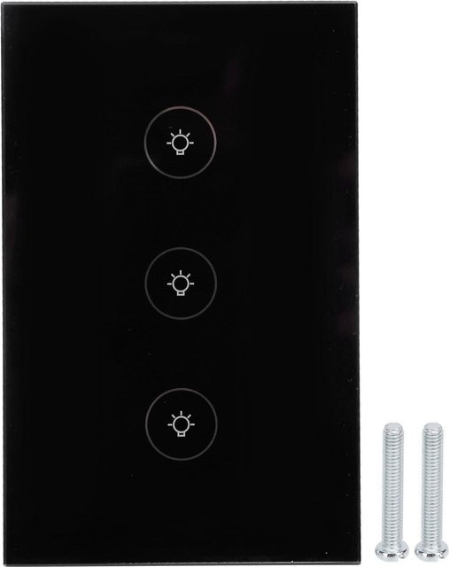 Neoglint 3-fach Smart WiFi Lichtschalter Panel, berührbar und drahtlos mit Tuya App und Sprachsteuerung, Schwarz - Bild 1