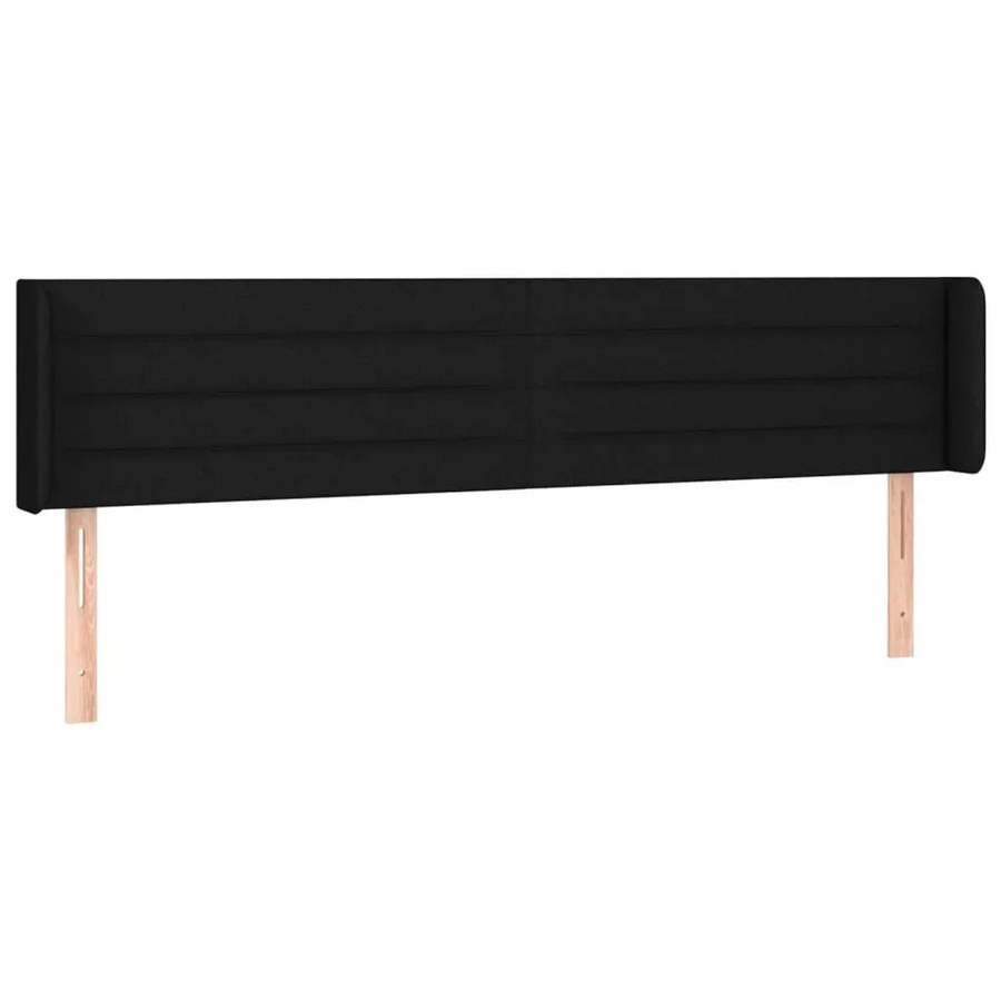 vidaXL LED Kopfteil Schwarz mit USB-Ladeport und integrierter Beleuchtung, Stoff, B: 163 cm, T: 16 cm, H: 78-88 cm - Bild 2