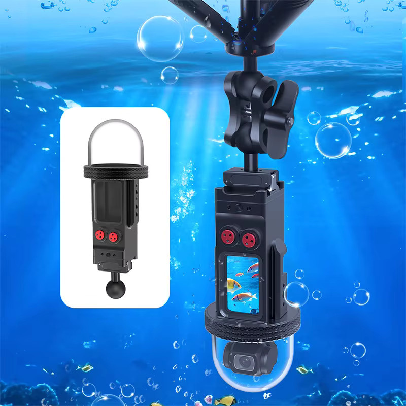 FEICHAO Unterwasser-Tauchgehäuse mit Aluminiumpanzerung für DJI Osmo Pocket 3, wasserdicht bis 80 m, Farbe: Schwarz - Bild 3