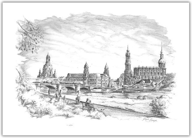 Panoramabild Dresden von tantum graphic in Grau - Bild 1