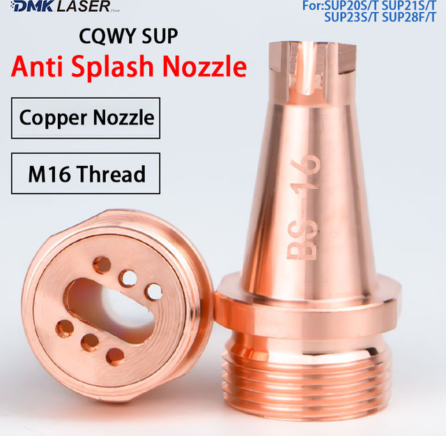 CQWY Anti-Spritz-Düse aus Kupfer in Gold, Handgeführte Laser-Schweißdüse M16 für SUP20T SUP21T SUP23T BW101-GS Relfar HW980 Kopf - Bild 1