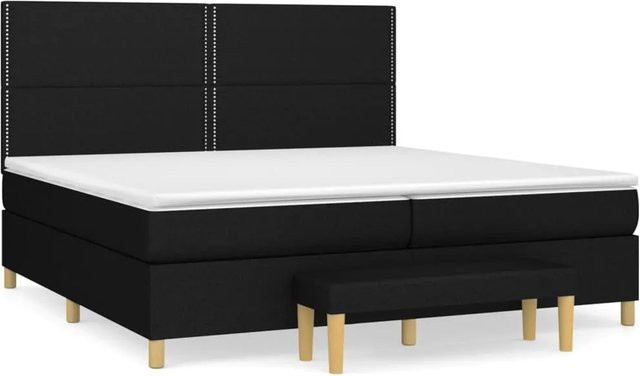 vidaXL Boxspringbett Hybrid mit Matratze Schwarz B/T/H: 200 x 200 x 203 cm - Bild 1