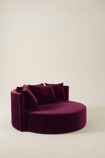 Jotex WYOMING 2-Sitzer Sofa in Rot mit Samtbezug und Massivholzrahmen aus Kiefer, Breite: 160 cm, Höhe: 66 cm, Tiefe: 149 cm - Bild 1