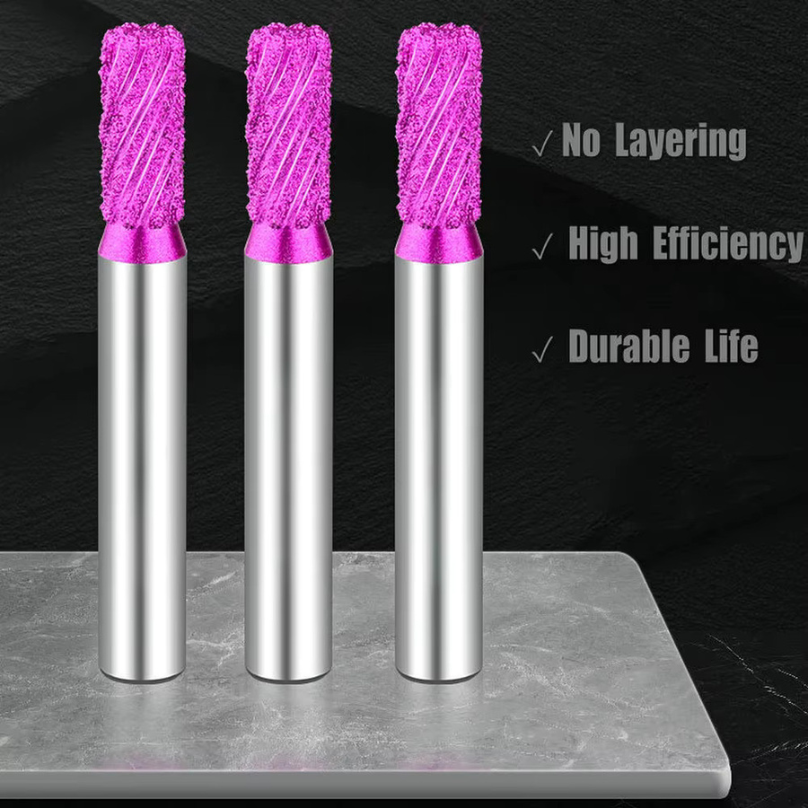 STECHTOL Diamant Fräser für die Steinbearbeitung mit geradem Schaft, Farbe: Pink, B/T/H: 12 x 25 x 90 mm - Bild 3