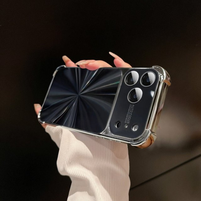 Stoßfeste Schutzhülle mit CD-Textur und Kameraglas für Apple iPhone 17, 16, 15, 14, 13 Pro Max Plus in Weiß - Bild 1