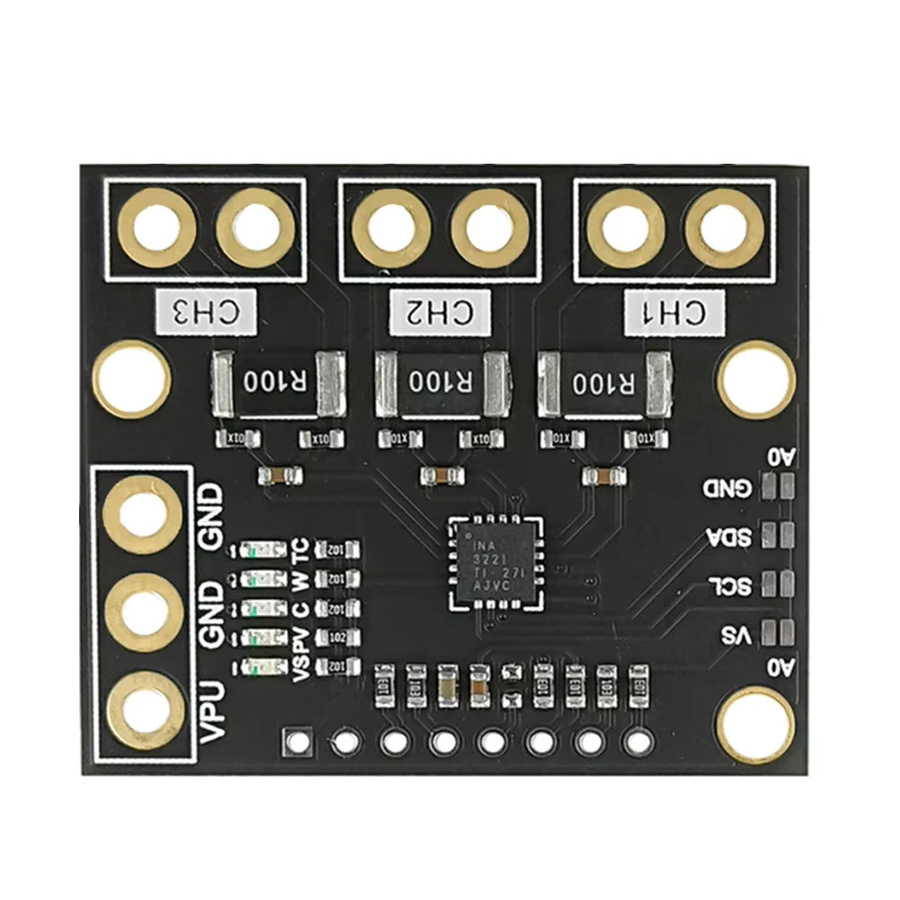 APWIKOGER INA3221 High-Side-Mess-Shunt-Bus-Spannungsmonitor, Dreikanal, I2C SMBUS-kompatibel, Schwarz - Bild 2