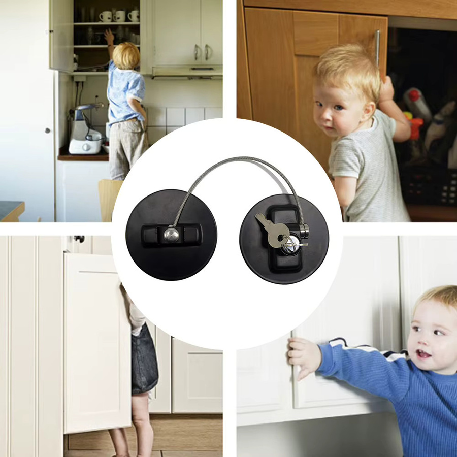 Limit Lock Kindersicherung für Kühlschrank und Schränke in Schwarz mit doppelseitigem Klebeband - Bild 4