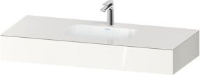 Duravit Qatego Einbauwaschtisch-Möbel-Set in Weiß mit einem Ausschnitt und Überlauf, B/T/H: 120 x 55 x 17 cm - Bild 1