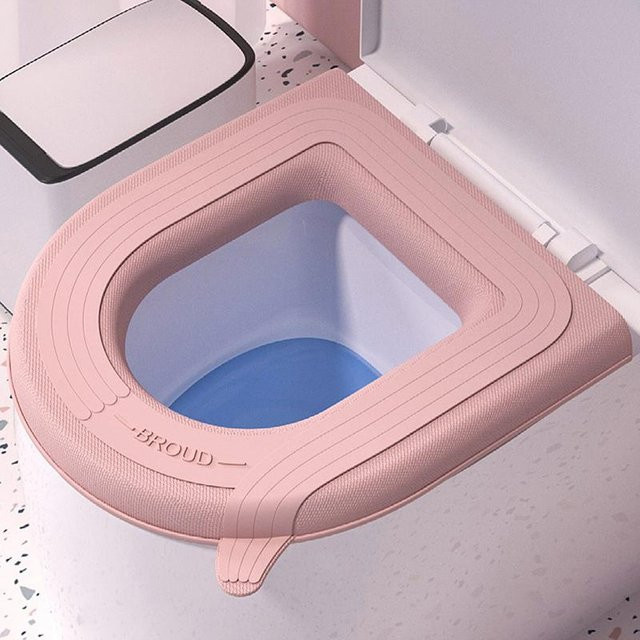 Yiran Furniture Toilettensitzbezug aus EVA in Pink, weich und waschbar für Sommer und Winter - Bild 1