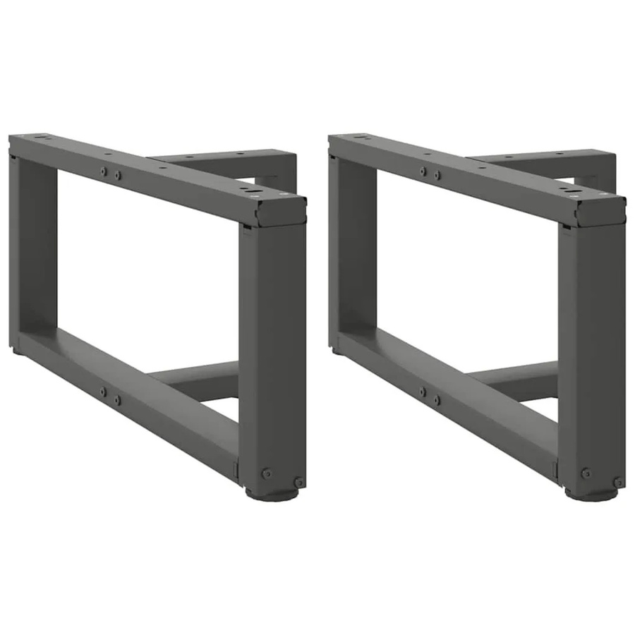 vidaXL Couchtischbeine T-Form aus Stahl in Anthrazit, 2 Stück, B: 60 cm, T: 25 cm, H: 30-31 cm - Bild 2