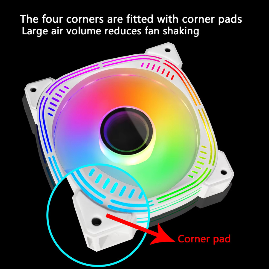 MANMU Gehäuselüfter mit ARGB-Beleuchtung für PC, 120 mm, Multicolour - Bild 2
