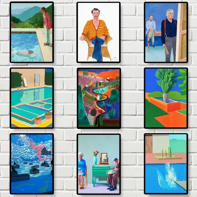 David Hockney Art Poster Potdemiel Wandbild in Mehrfarbig für deine Wohnzimmer Dekoration - Bild 1