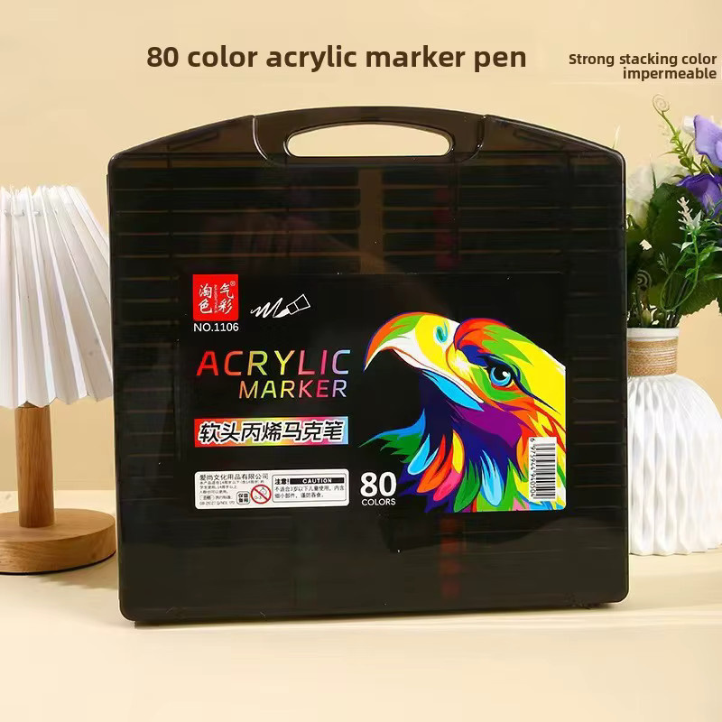 Black Box Acryl Marker mit weichem Kopf für Graffiti und Malerei, Set in Schwarz und Mehrfarbig - Bild 1