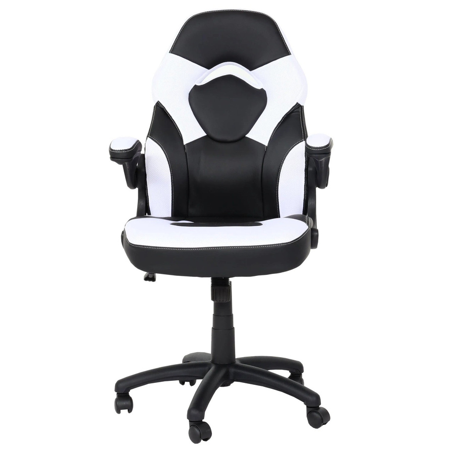Proregal Ergonomischer Bürostuhl und Gamingstuhl aus Kunstleder in Schwarz-Weiß mit verstellbaren Armlehnen, H x B x T: 116 x 62 x 57 cm, Sitzhöhe: 46 cm - Bild 2