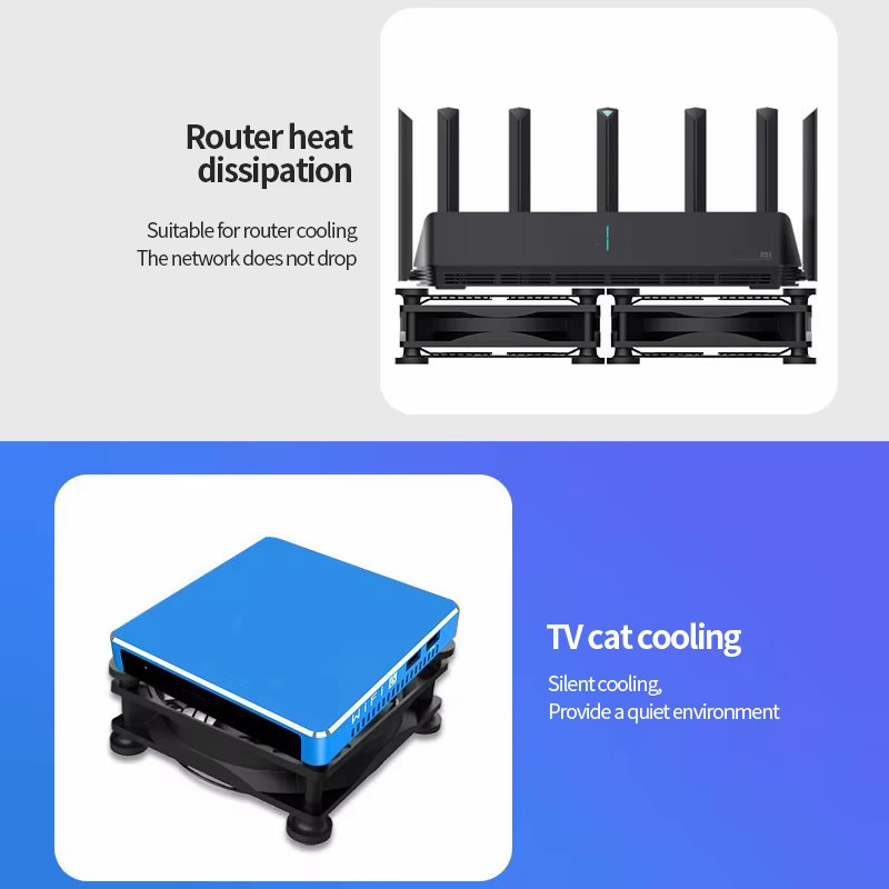 Teucer USB Computer Lüfter 120mm Schwarz leiser Chassis Kühler für Router und TV - Bild 5