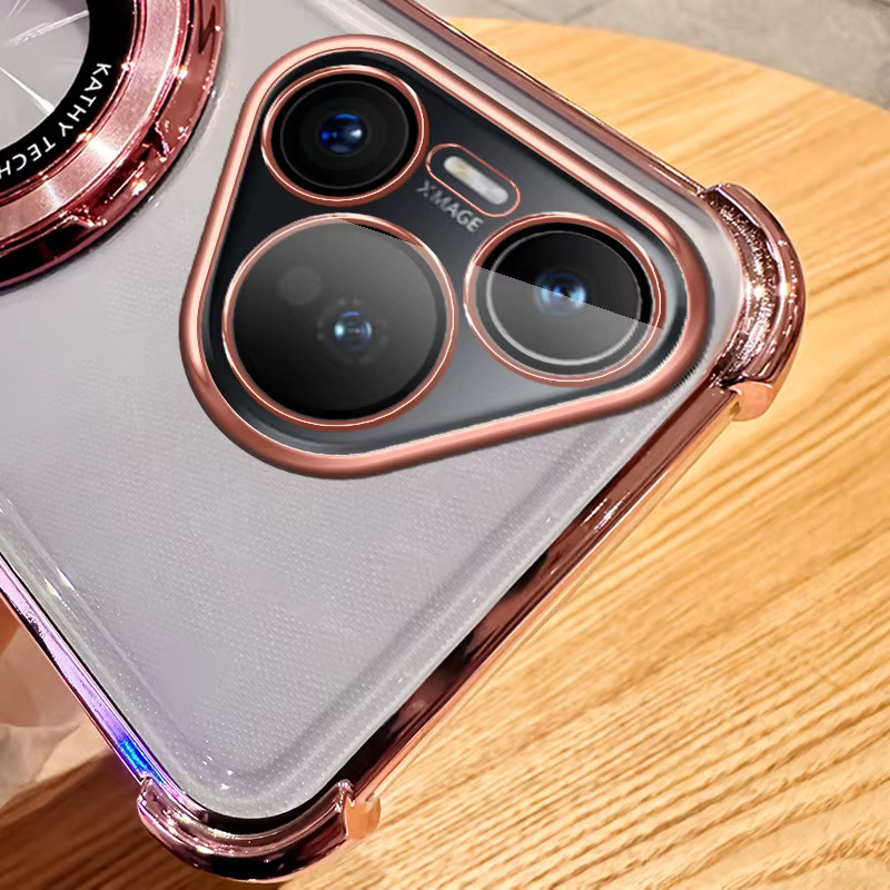 Transparente Magnet-Schutzhülle für Huawei P70 Ultra P60 Pro Mate 70 60 Pura 80 70 mit integriertem Ständer und MagSafe-Kompatibilität - Bild 2