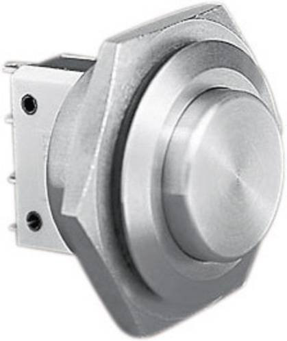 Bulgin MP0038/2 Vandalismusgeschützter Drucktaster aus Edelstahl in Silber, 1 x Aus/(Ein) tastend, IP66, Durchmesser: 27,8 mm, Länge: 31,2 mm - Bild 1