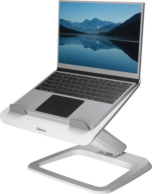 Fellowes Hana LT Laptop Ständer Weiß, höhenverstellbar und drehbar für Laptops bis 19 Zoll, B: 34,2 cm, T: 39,6 cm, H: 10,2 cm - Bild 1