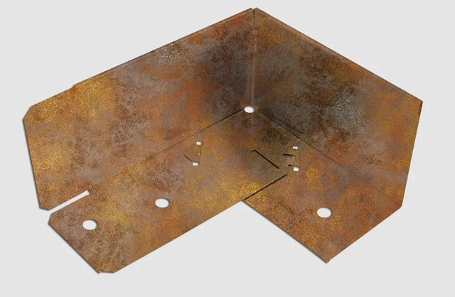 Scherf L-Rasenkante Ecke Blank-Heavy aus Stahl in Rost-Braun und Schwarz, Stärke: 1,5 mm, B: 32 cm, H: 12 cm - Bild 1