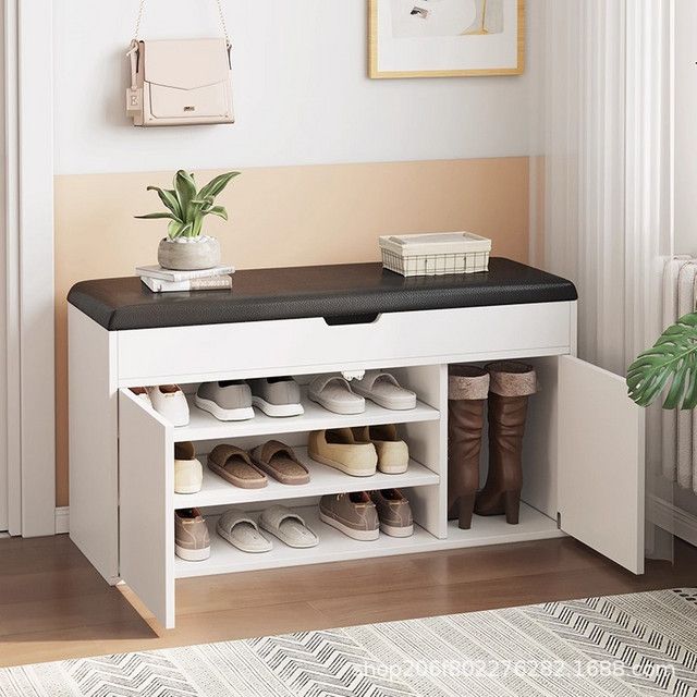 MOYU Multifunktionaler Schuhbank-Aufbewahrungshocker in modernem Design, B/T/H: 60 x 52 x 52 cm - Bild 1