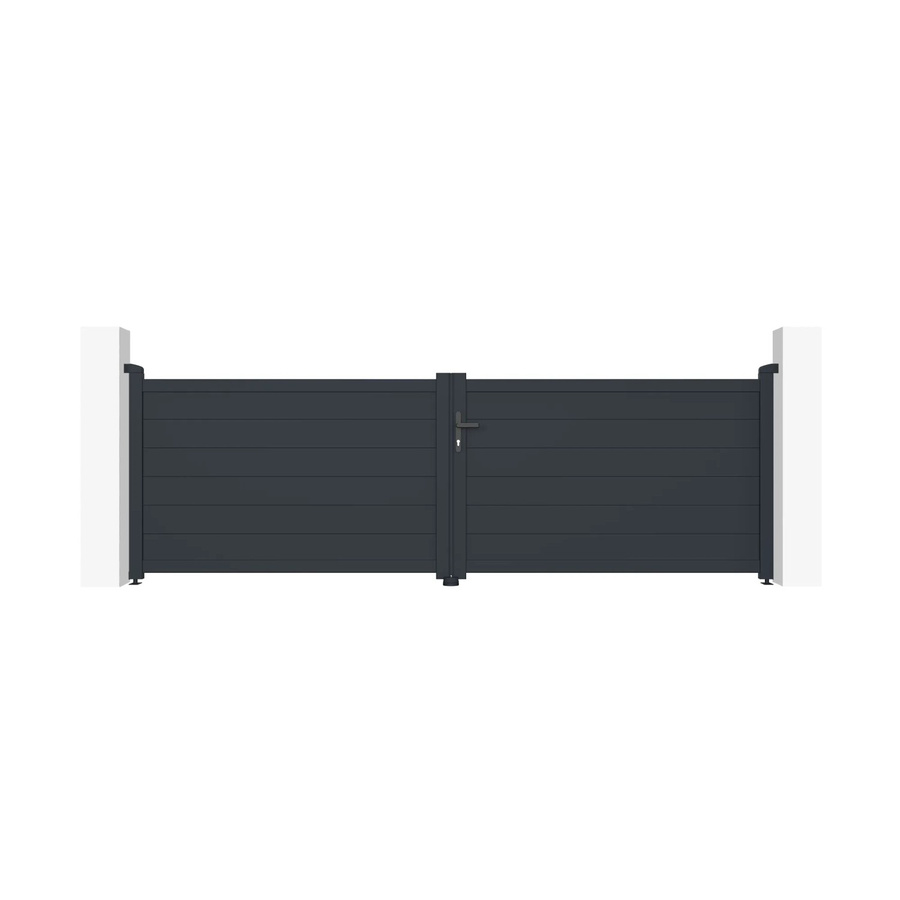Casanoov Elektrisches Flügeltor Eiger aus Aluminium in Anthrazit und Grau mit Drehtorantrieb Ranger B150, Breite: 355 cm - Bild 2