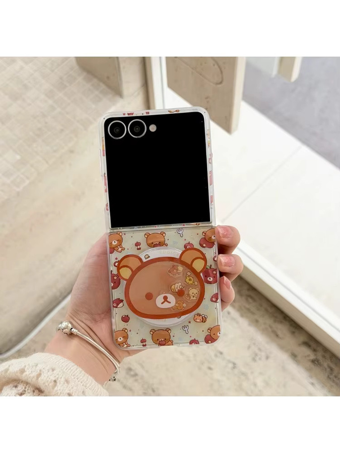 Potdemiel Rilakkuma Bär Handyhülle mit MagSafe Wireless Charging für Samsung Galaxy Z Flip 7, 6, 5, 4, 3 in Multicolour - Bild 2