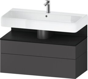 Duravit Waschtischunterschrank Qatego in Grau mit 1 Tür und 1 Auszug, B/T/H: 99 x 47 x 59 cm - Bild 1