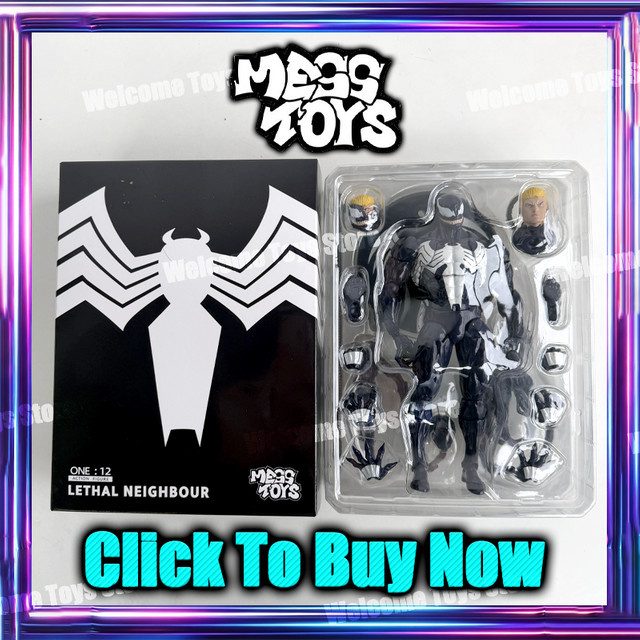Mess Toys Marvel Lethal Neighbor Venom Symbiotischer Spider-Man, Actionfigur, Schwarz, ab 14 Jahren - Bild 1