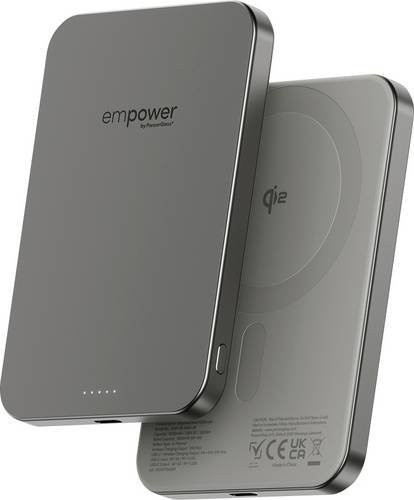 PanzerGlass empower Bank Powerbank 5000 mAh MagSafe Qi Wireless Charging mit USB-C und Statusanzeige in Grau - Bild 1