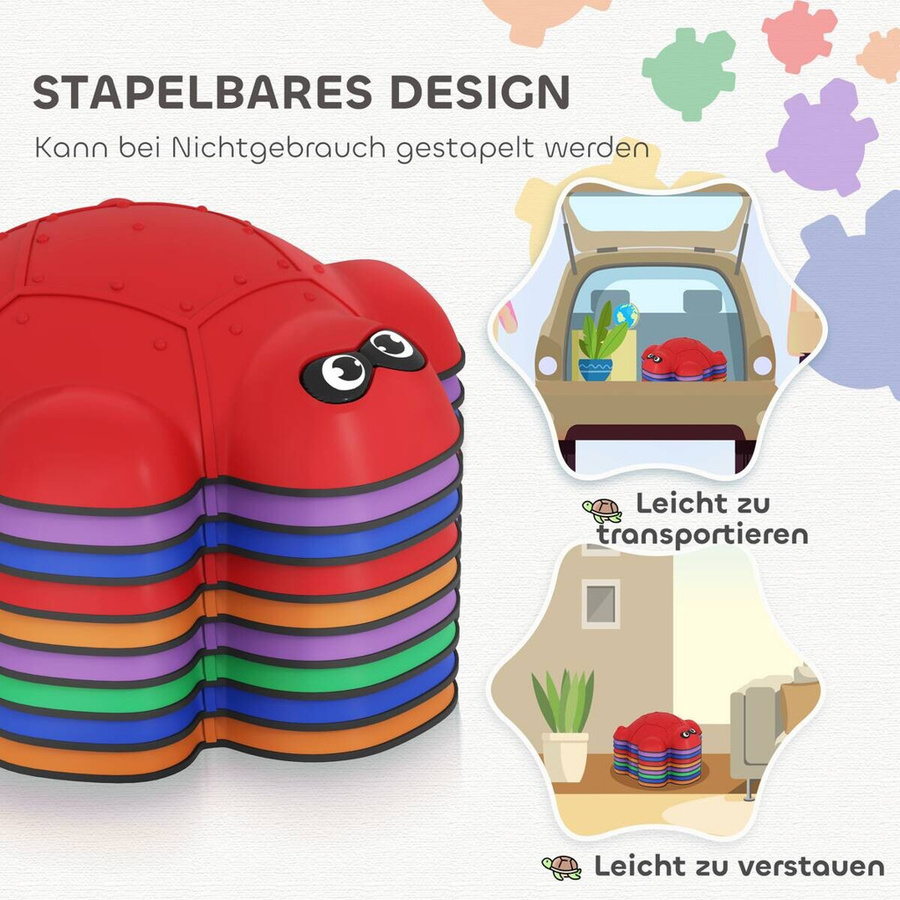 AIYAPLAY Flusssteine Schildkrötenförmige Balanciersteine 9-teiliges Set Bunt - Bild 3